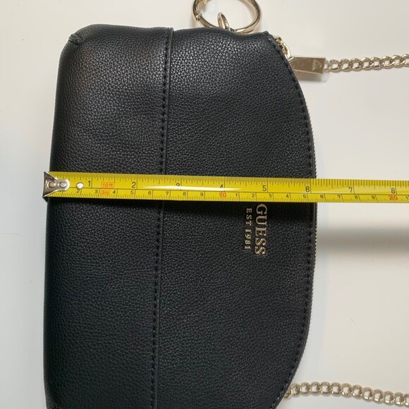 GUESS Never Used Lila Mini Charm Double Zip Crossbody Chain Purse Bag - Black - Picture 12 of 14